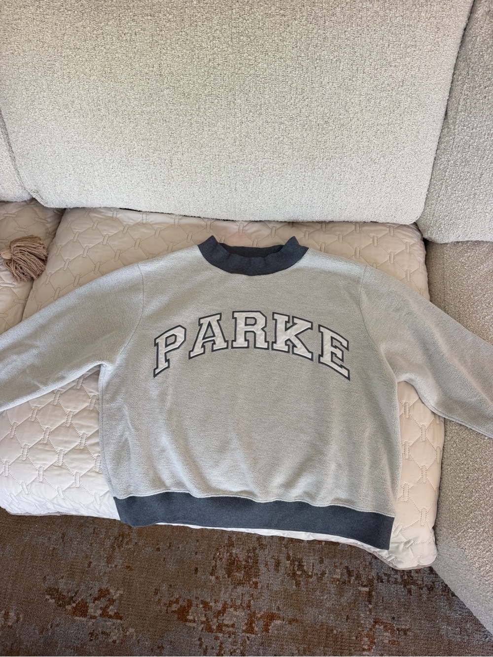 Parker Heather Gray Crewneck Sweatshirt with Dark Gray Trim
